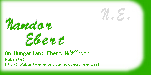 nandor ebert business card